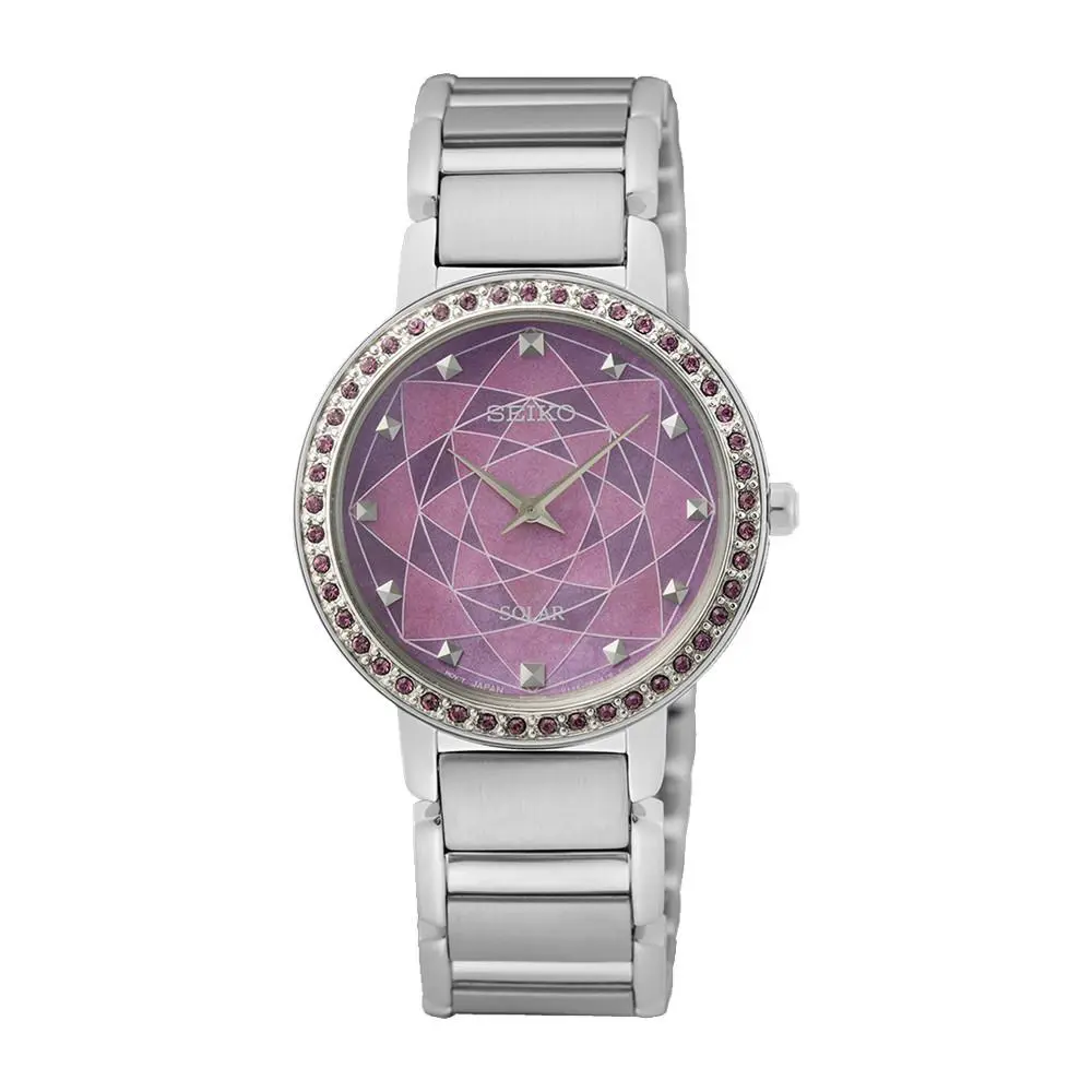Seiko SUP453 Women`s Solar Classic Pink Dial Stainless Steel Watch