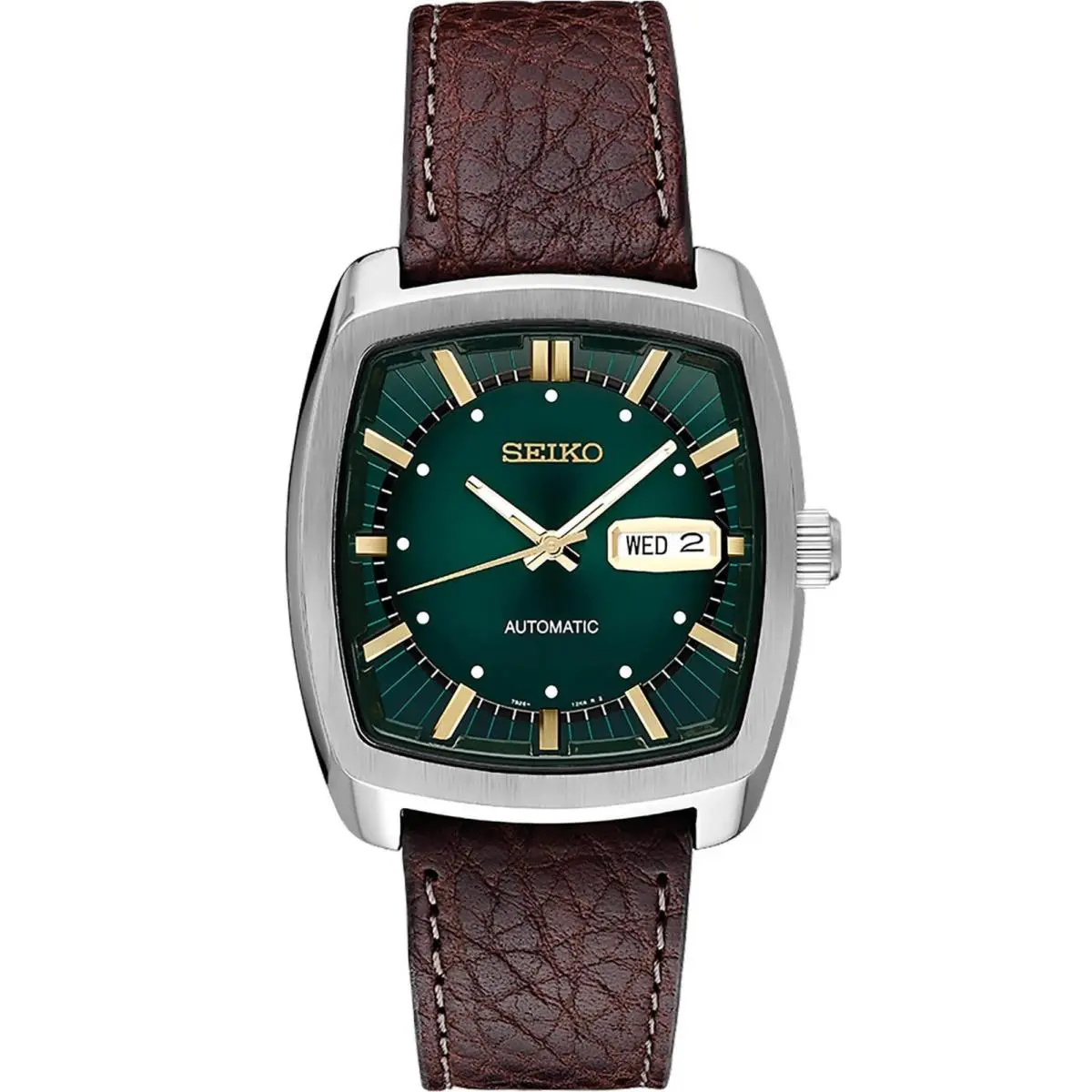 Automatic Mens Recraft Watch Rectangular Green Dial SNKP27 by Seiko