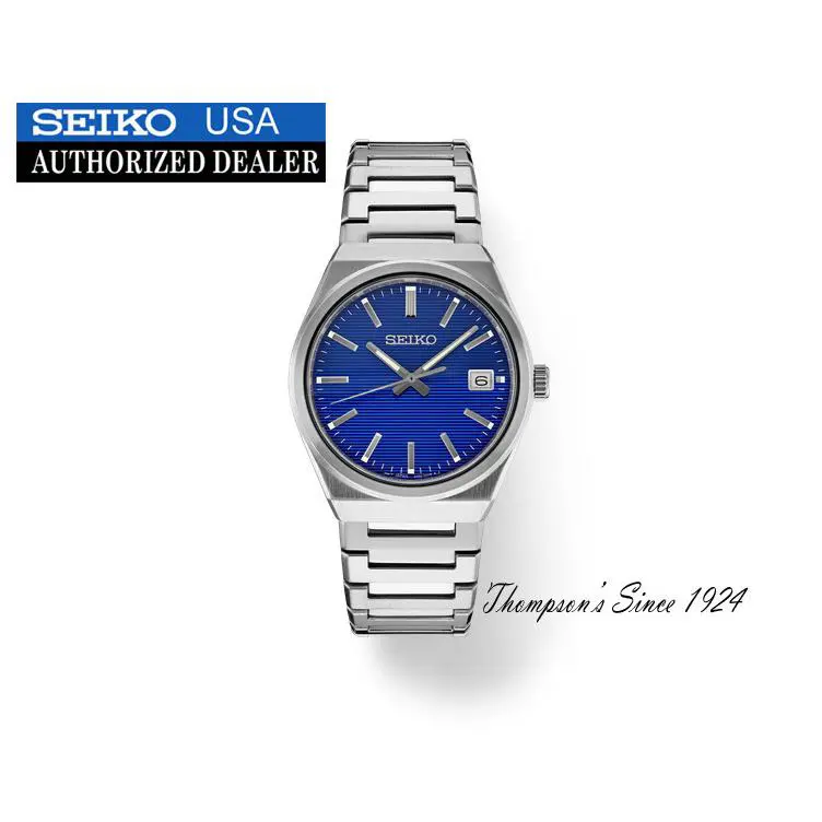 Seiko Essentials Quartz Stainless Steel Blue Dial Men`s Watch SUR555