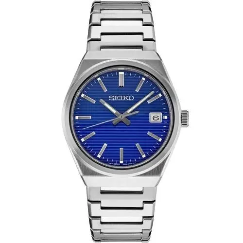 Seiko Essentials SUR555 Quartz Stainless Steel Blue Dial Men`s Watch