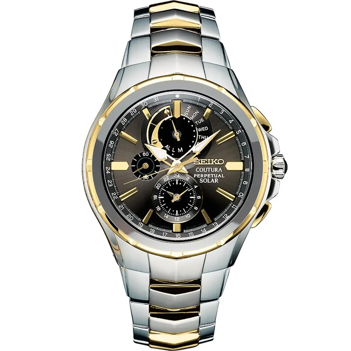 Seiko Coutura Solar Perpetual Chronograph Gray Dial Men`s Watch SSC376