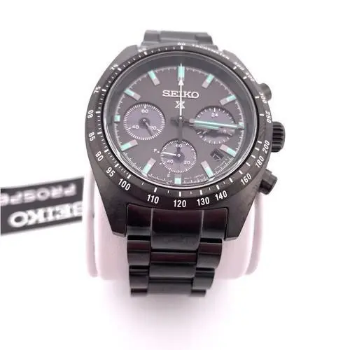 Seiko Prospex Speedtimer Black Pvd Stainless Steel Bracelet Watch SSC917 - Dial: Black, Band: Black