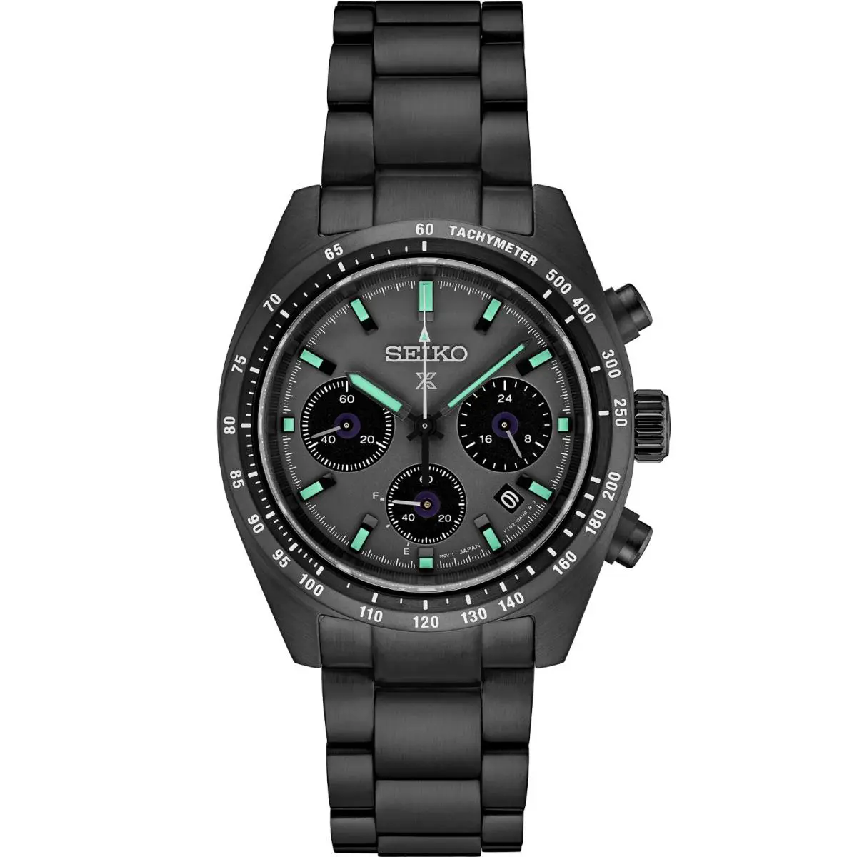 Seiko Prospex Speedtimer Solar Chronograph Mens Watch SSC917 - Dial: Black, Band: Black, Bezel: Black