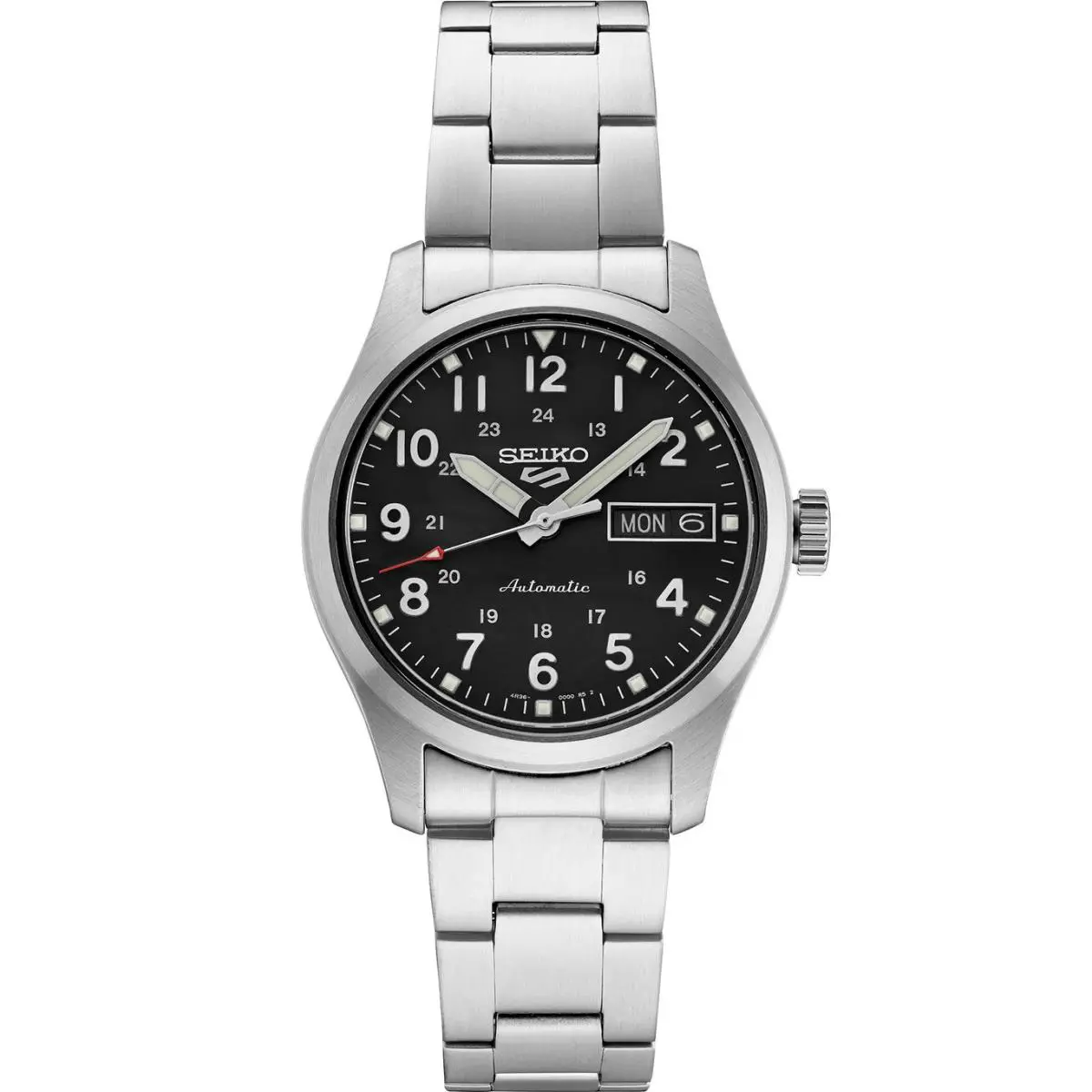 Seiko Men`s 5 Sport Black Dial Stainless Steel Case Watch SRPJ81
