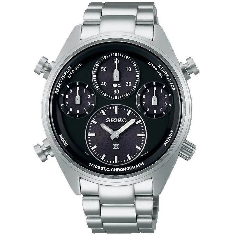 Seiko SFJ003P1 SFJ003 Men Prospex Solar Chronograph Stainless Steel 100m WR - 
