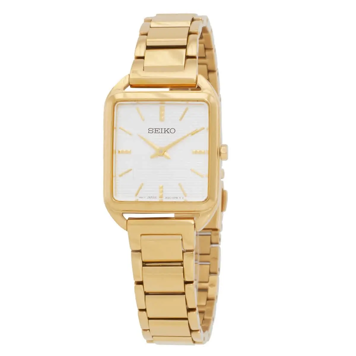 Seiko Essentials Quartz Gold Dial Ladies Watch SWR078 - Gold, Dial: White, Band: Gold