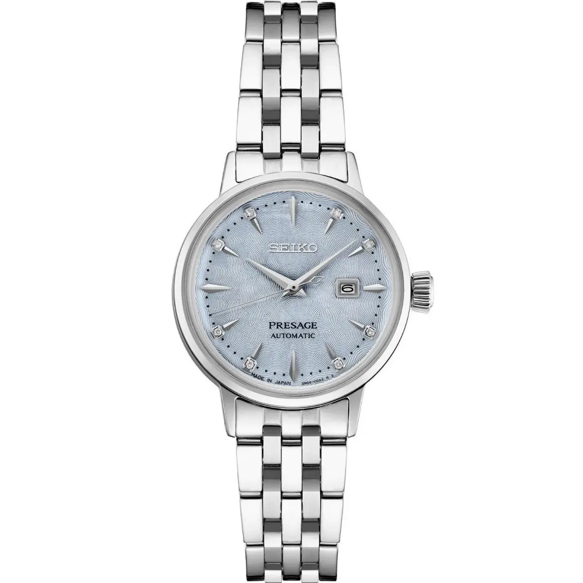 Presage Cocktail Time Automatic Diamond Light Blue Dial Watch SRE007 by Seiko