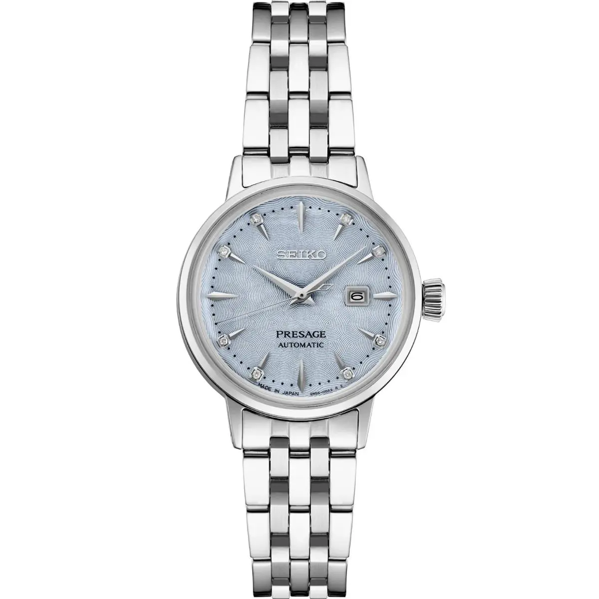 Presage Cocktail Time SS Automatic Light Blue Dial Women`s Watch SRE007 by Seiko