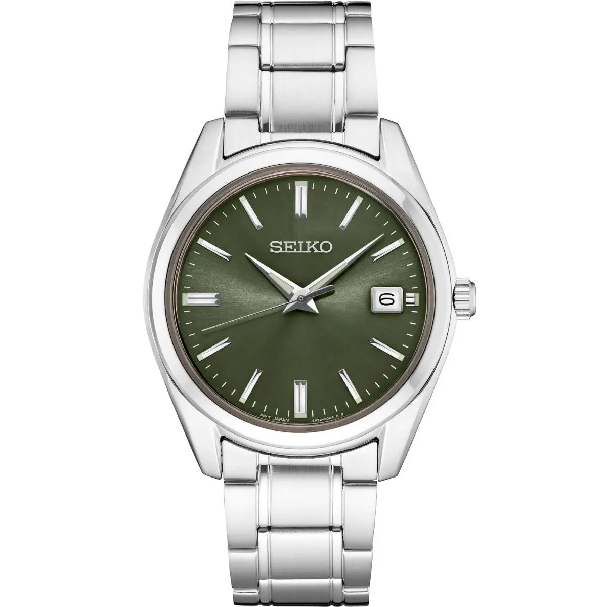 Essentials Quartz Olive Green Sunray Dial Men`s Watch SUR527 by Seiko