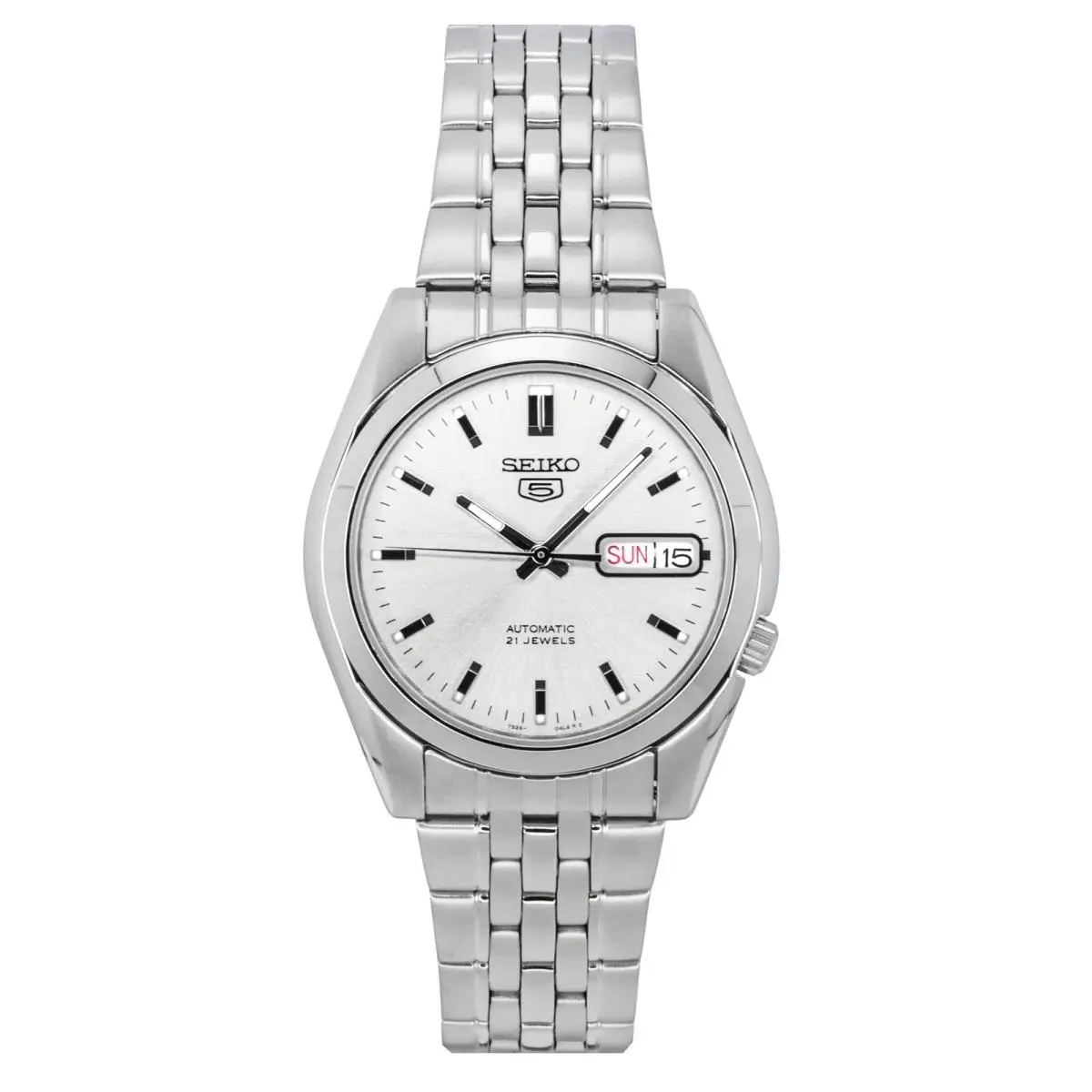 5 Stainless Steel Automatic 21 Jewels Silver Dial SNK355K1 Men`s Watch by Seiko