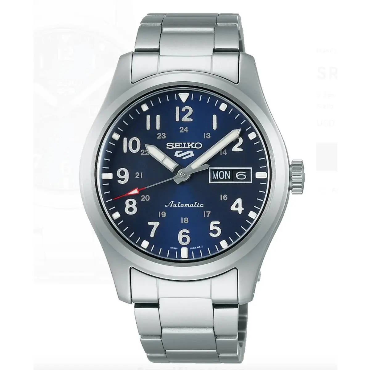 Seiko 5 Sports Field Blue Dial Day Date Stainless Steel Automatic SRPG29 Watch