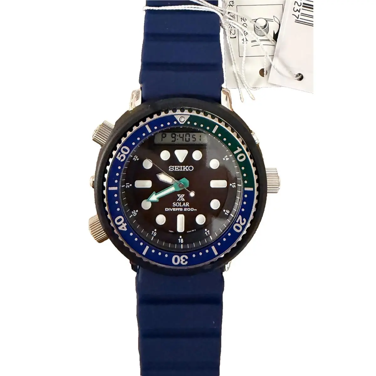 SNJ039P1 SNJ039 Men`s Solar Chronograph Stainless Silicone Date 200m WR by Seiko