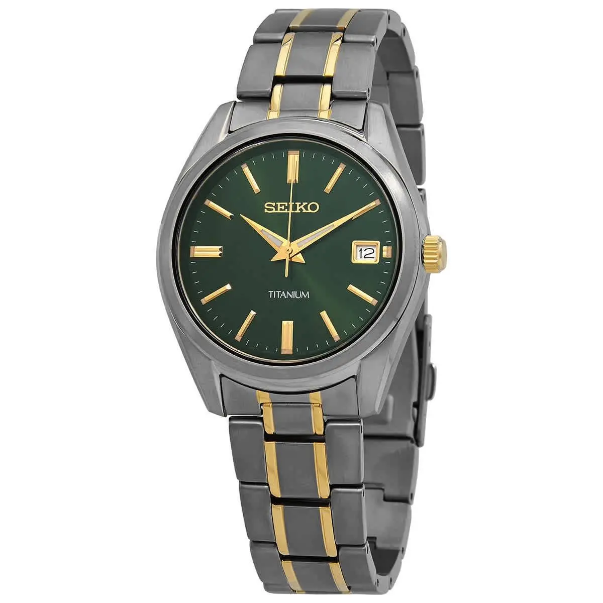 Seiko Essentials Quartz Green Dial Men`s Watch SUR377
