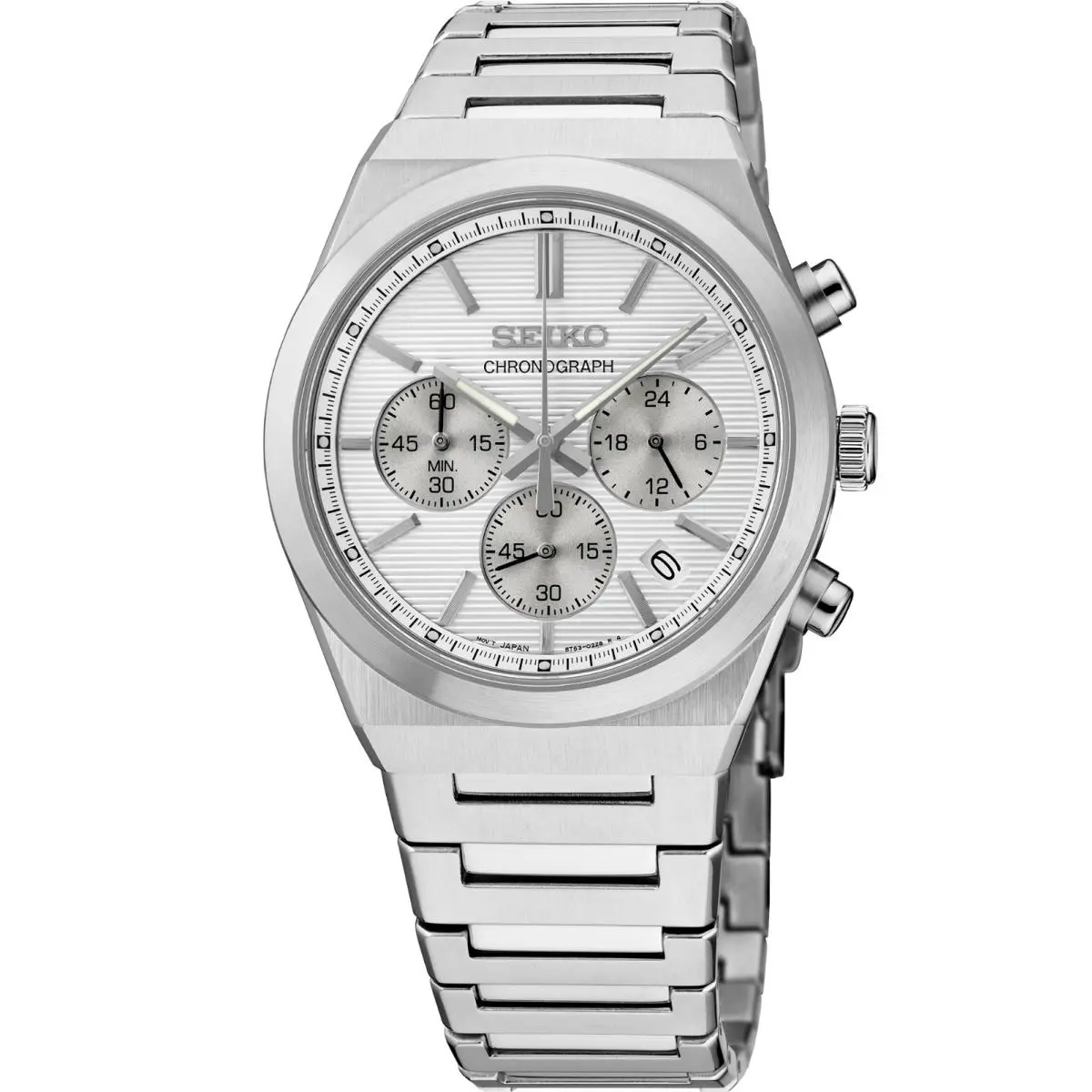 Seiko Chronograph Quartz Sapphire Stainless Steel 40mm Men`s Watch SSB451