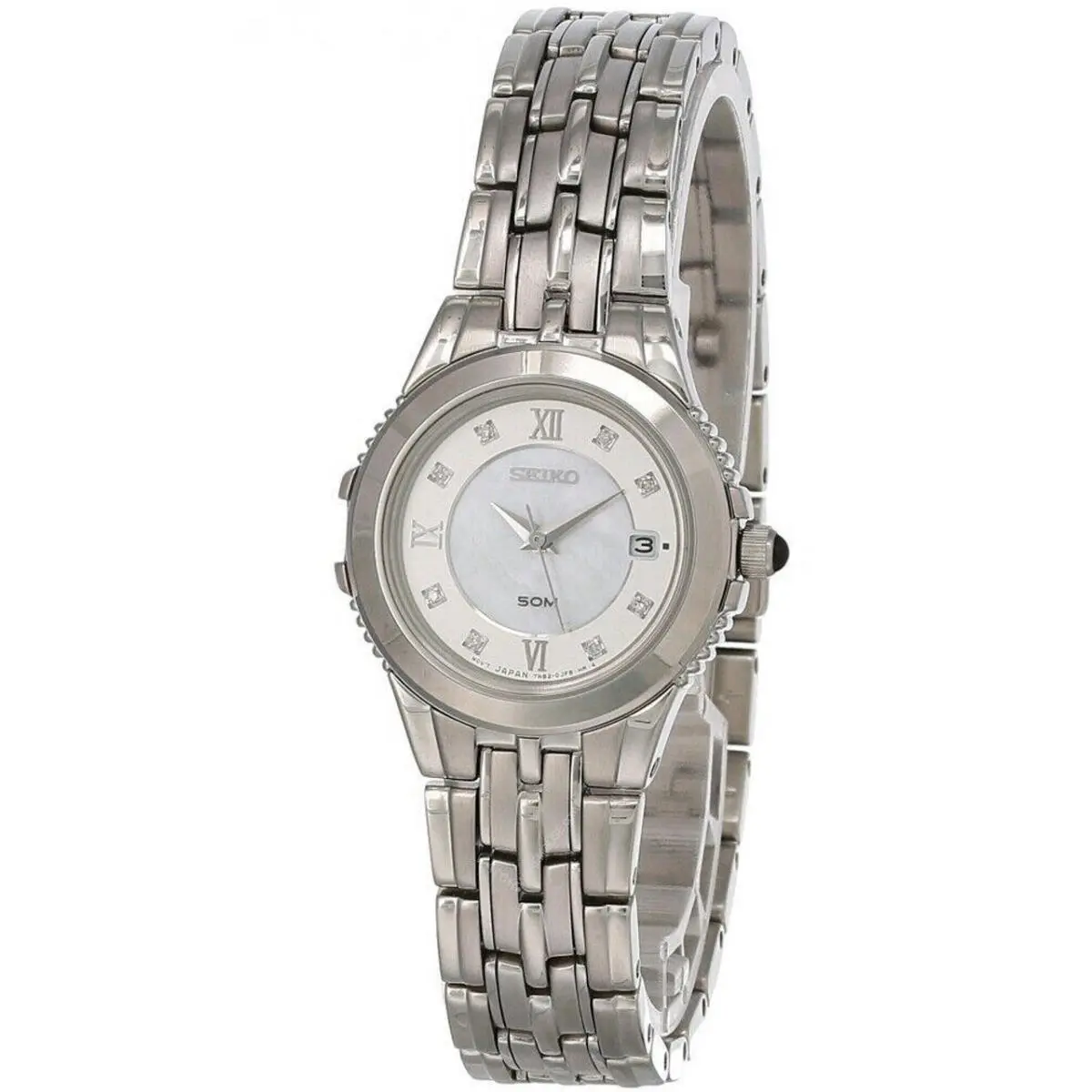 Seiko Le Grand Sport 25MM Mop Dial S-steel Bracelet Women`s Watch SXDA53 - Dial: Silver, Band: Silver, Bezel: Silver
