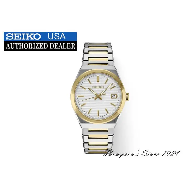 Seiko Essentials Collection SUR558 - Dial: White, Bezel: Gold