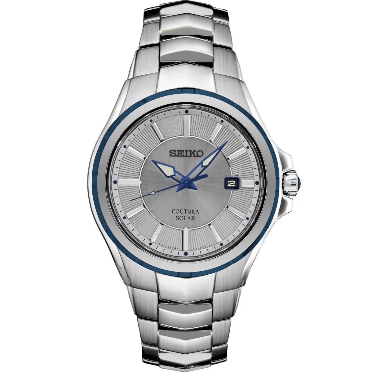 Seiko Coutura Gray Dial with Blue Accents and Bracelet Watch SNE565
