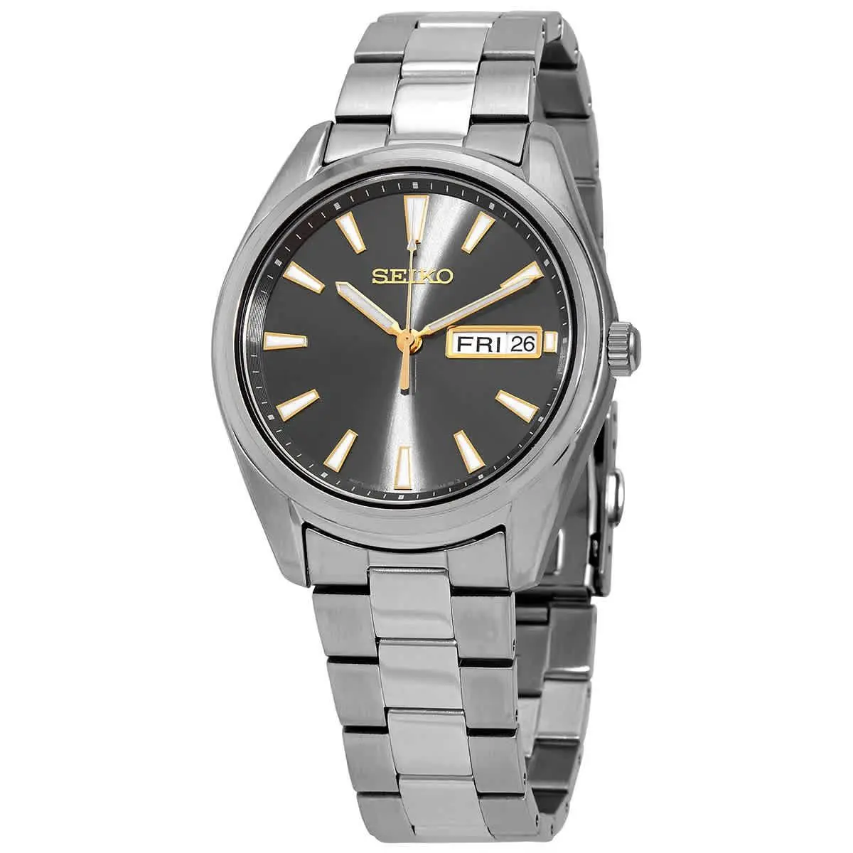 Essentials Quartz Charcoal Dial Men`s Watch SUR343 by Seiko
