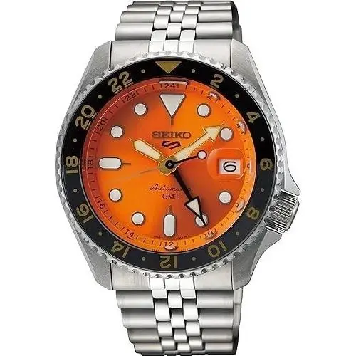 Seiko 5 Sports Automatic Gmt Orange Dial 42.5mm Skx Men`s Watch SSK005