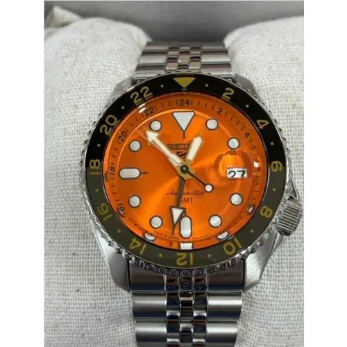 Seiko 5 Five Sports SSK005 Skx Gmt Automatic Watch Orange Dial