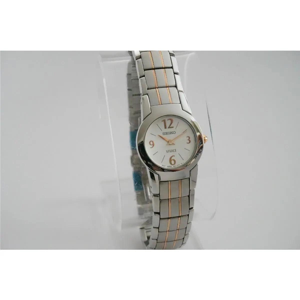 Seiko SUJ279 Ladies Vivace Collection White Dial Two-tone Stainless Steel Watch