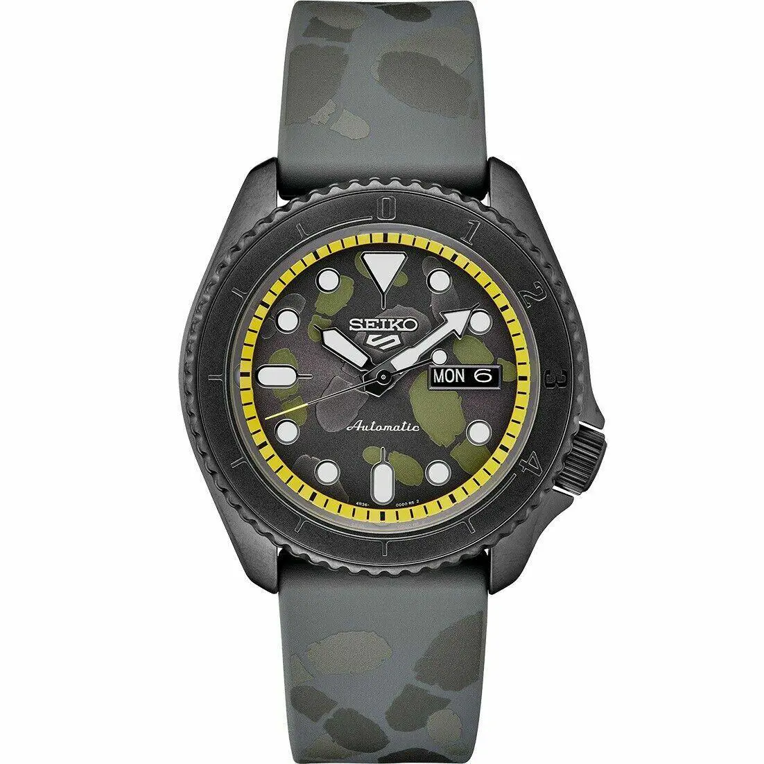 Seiko Men`s 5 Automatic Camo Dial Rubber Strap Limited Edition Watch SRPH69