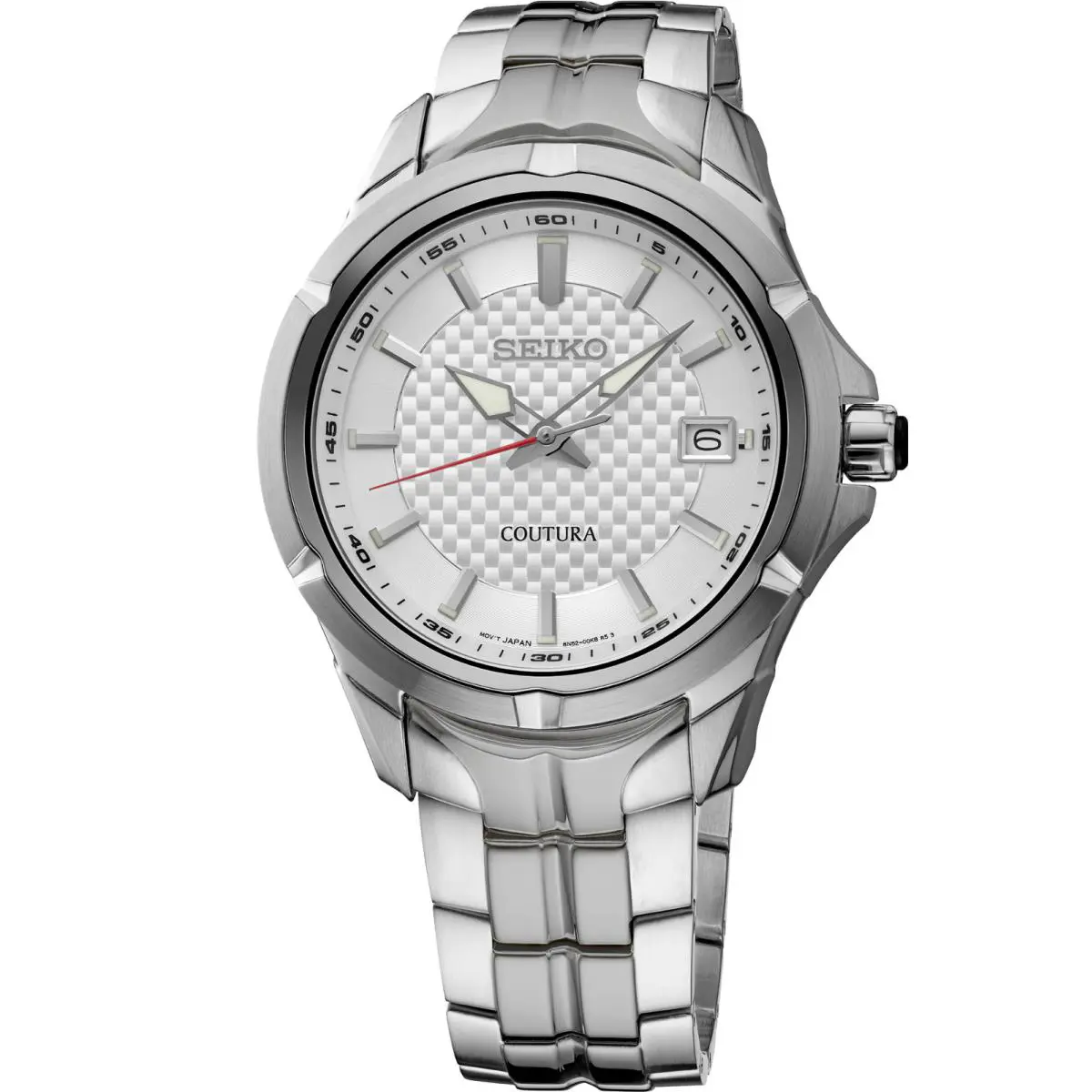 Seiko Coutura Stainless Steel Quartz Silver Dial Men`s Watch SUR565 - Dial: Silver, Band: Silver, Bezel: Silver