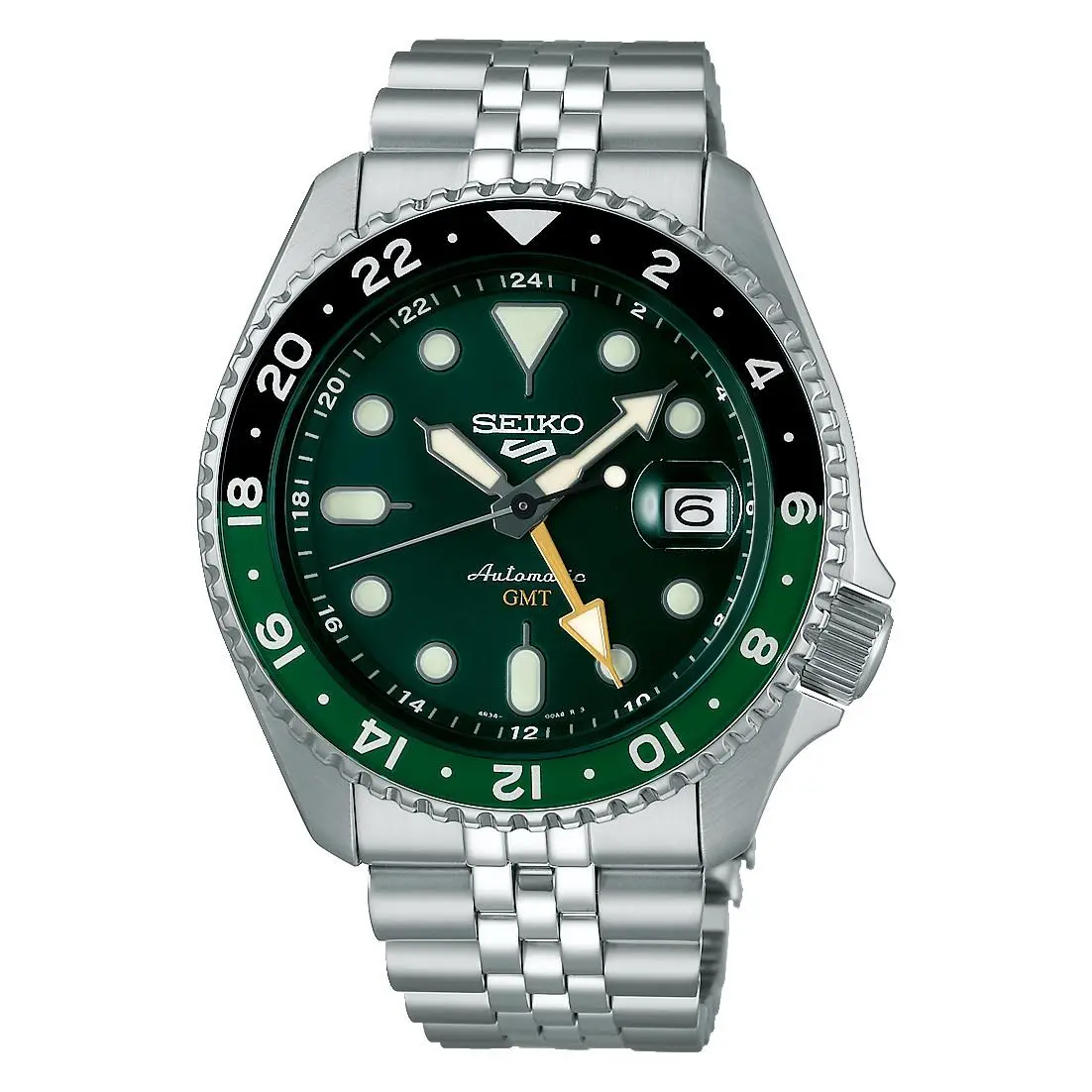 Seiko 5 Sports 42.5mm Green Dial Stainless Steel Watch SSK035