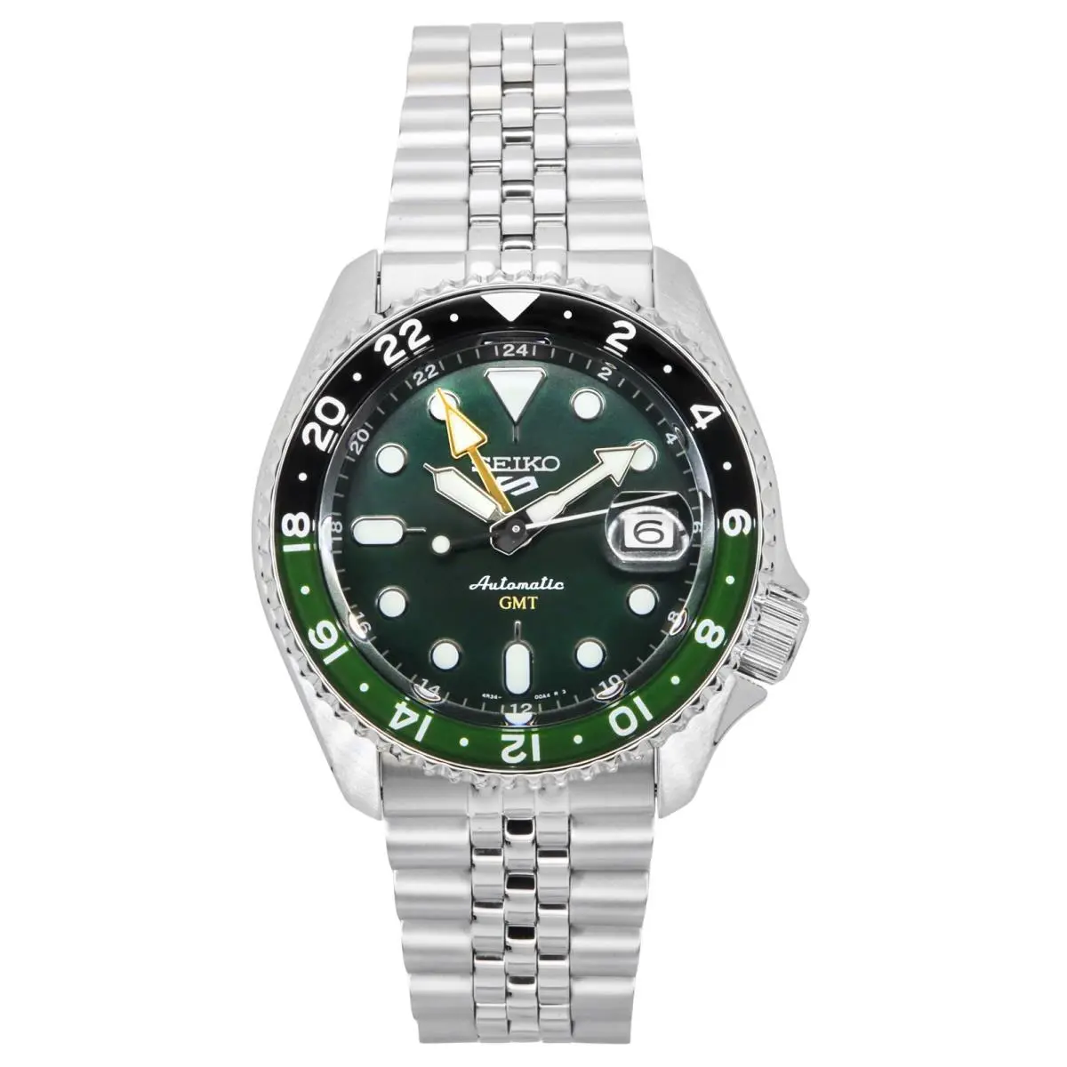 5 Sports Green Dial Automatic Stainless Steel 100M Men`s Watch SSK035K1 by Seiko