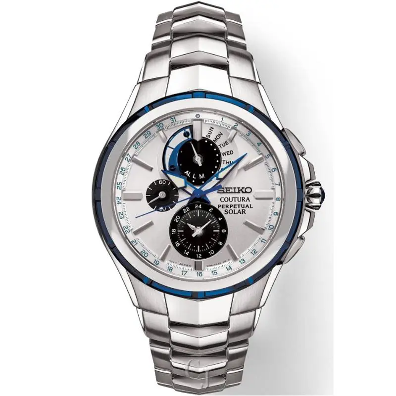 Seiko Coutura Solar Perpetual Silver Sunray Dial SSC787