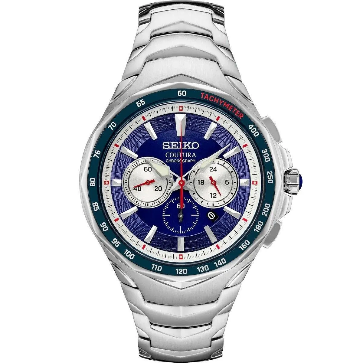 Men`s Coutura Chronograph Steel Bracelet Watch SRWZ21 by Seiko