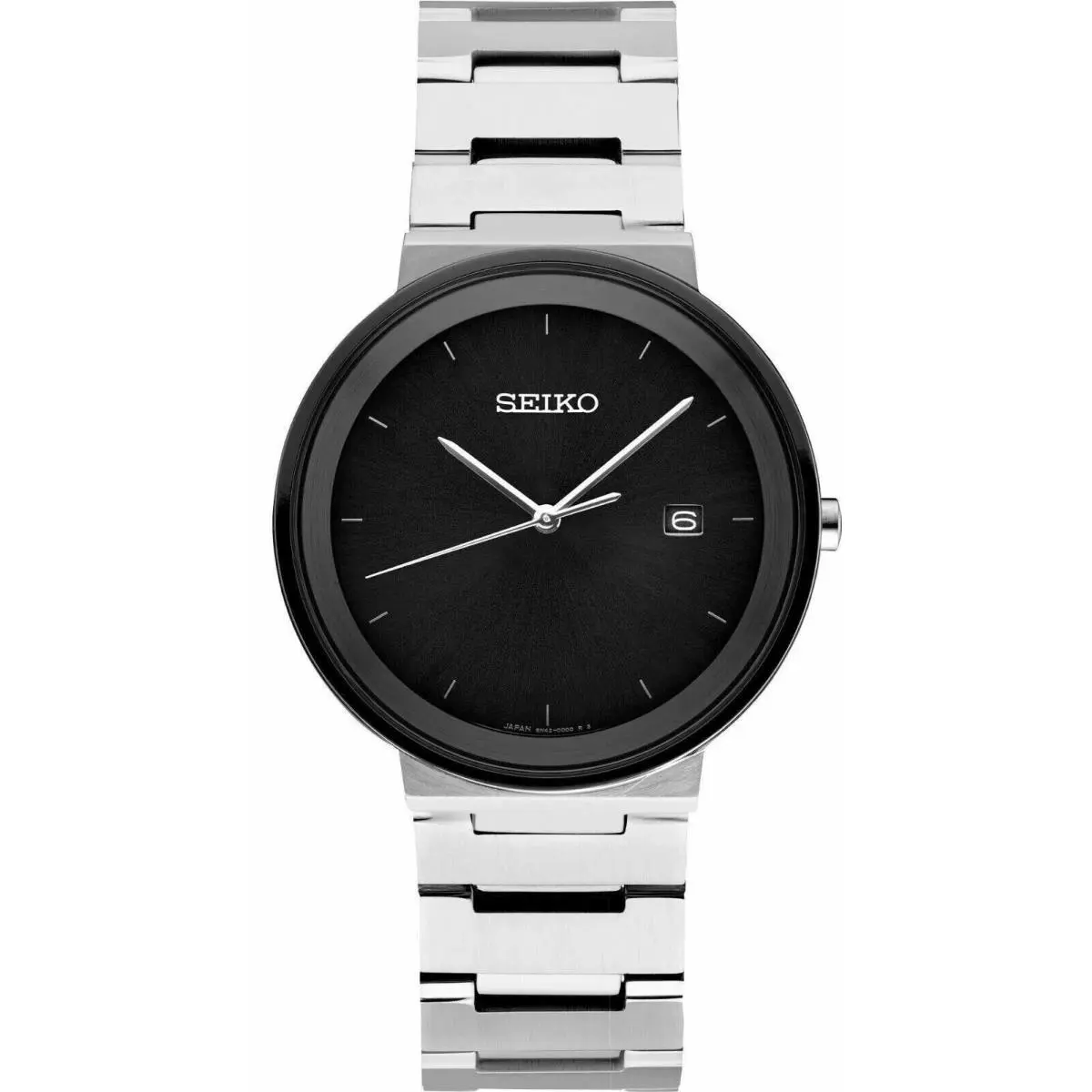 Seiko Essentials SUR485 Black Sunray Dial 3 Atm 40.6mm Men`s Watch - Dial: Black sunray, Band: Silver, Bezel: Black