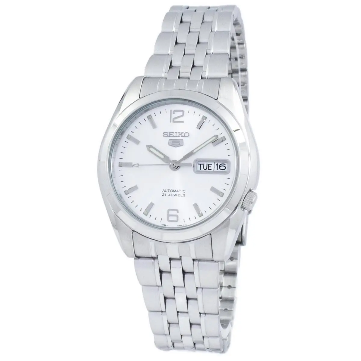 Seiko 5 Automatic SNK385K1 Stainless Steel 21 Jewels White Dial 30M Mens Watch