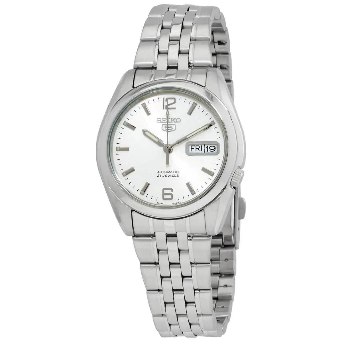 Series 5 Automatic White Dial Men`s Watch SNK385K1 by Seiko