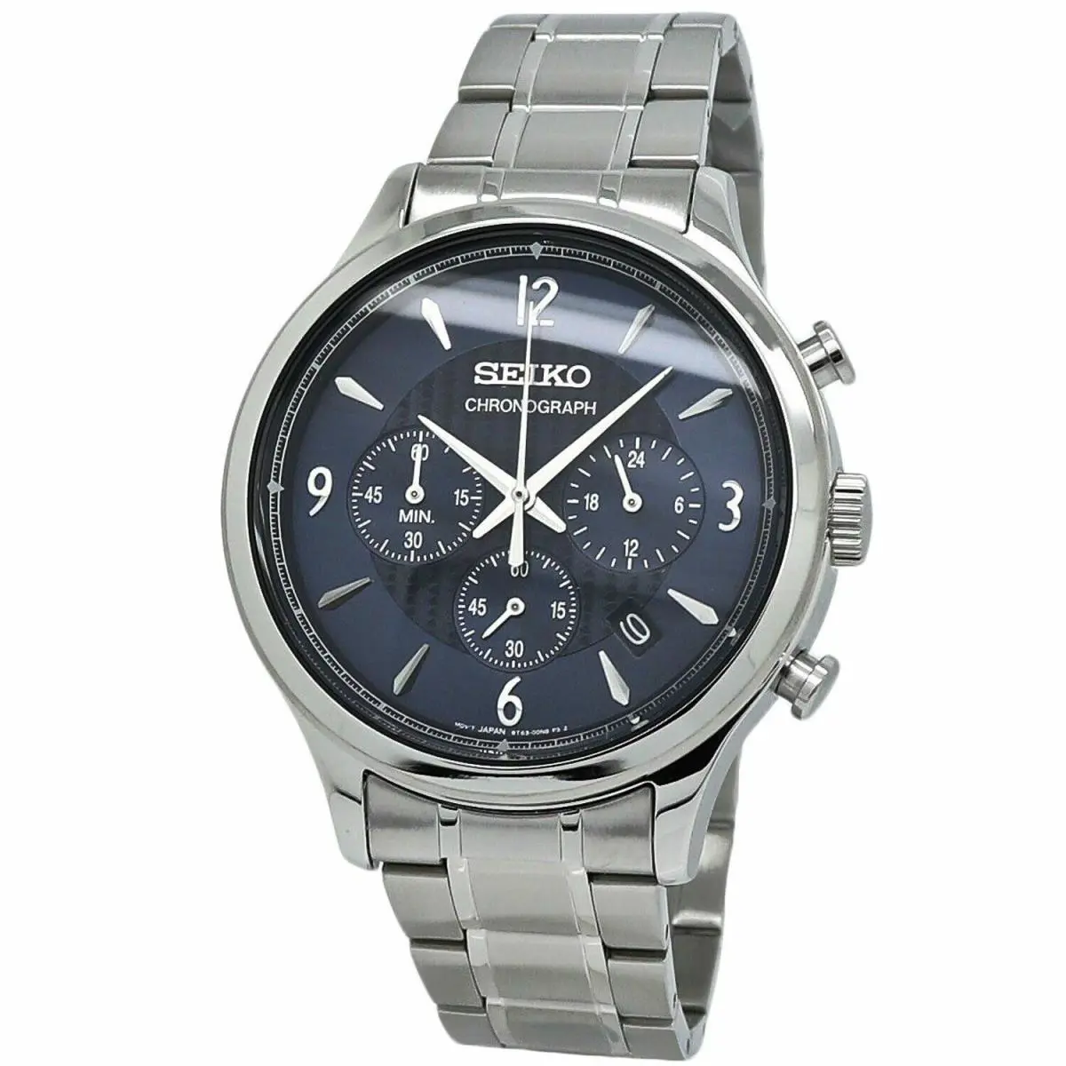Seiko Men`s Essentials Chronograph Quartz Blue Dial Watch SSB339