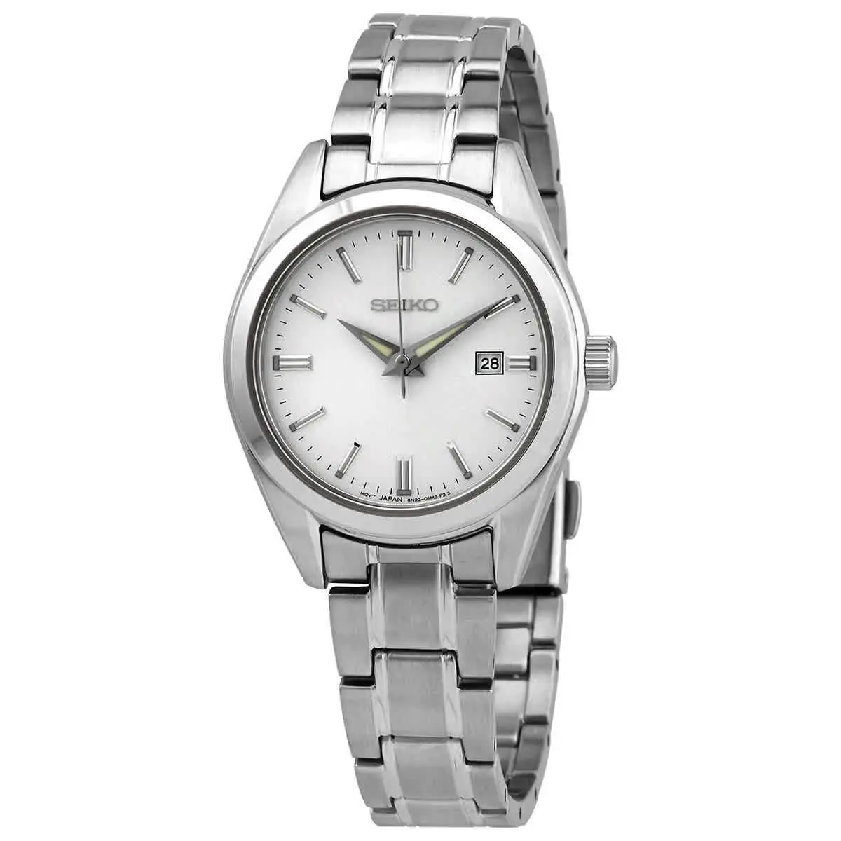 Seiko Essentials Quartz Silver Dial Ladies Watch SUR633 - Silver, Dial: Silver, Band: Silver