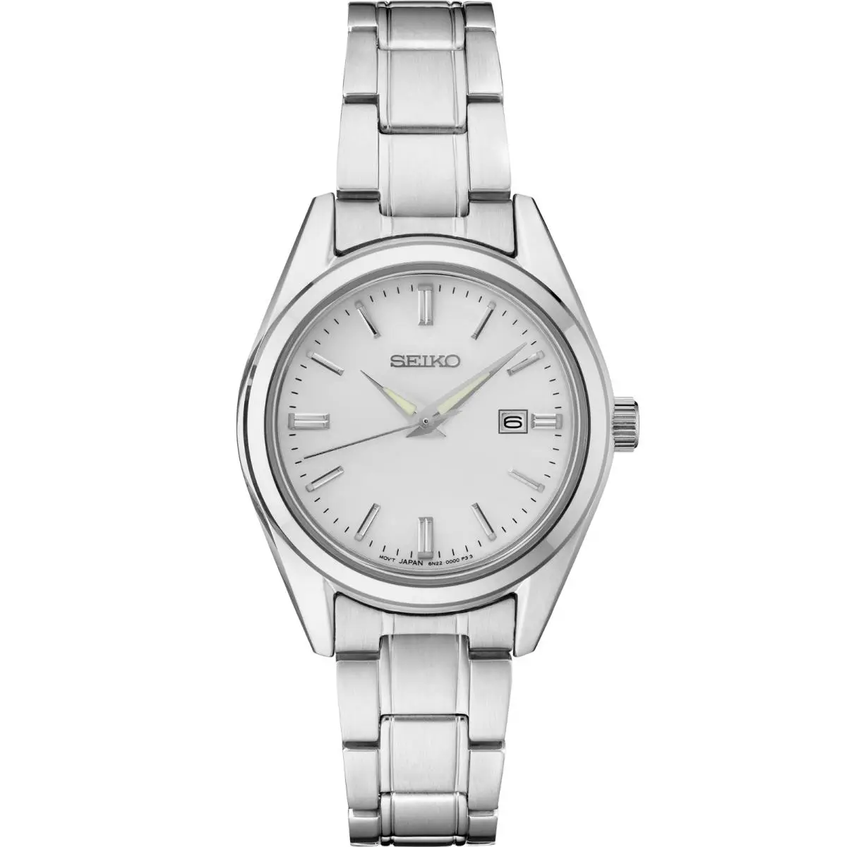 Seiko Essentials Silver Dial Stainless Steel Women`s Watch SUR633 - Dial: Silver, Band: Silver, Bezel: Silver