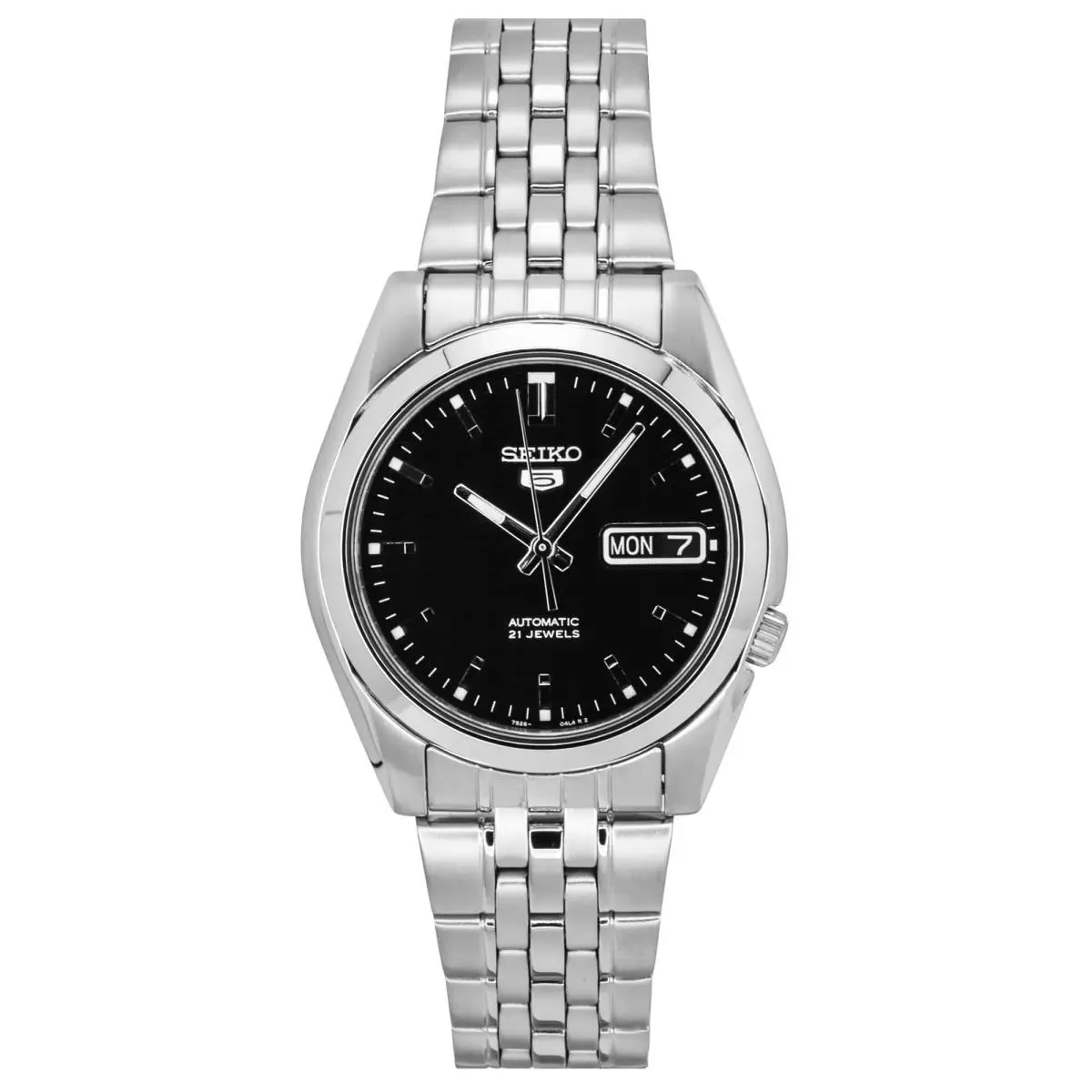 Seiko 5 Automatic 21 Jewels Stainless Steel Black Dial SNK361K1 30M Mens Watch