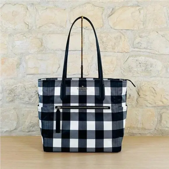 New York Plaid Textured Gingham Large Chelsea Tote Wallet Option Handbag by Kate Spade