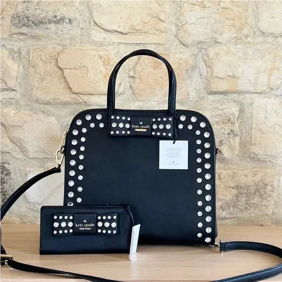 Kate Spade Davies Mews Merriam Satchel Bag Purse in Black / Wallet Options