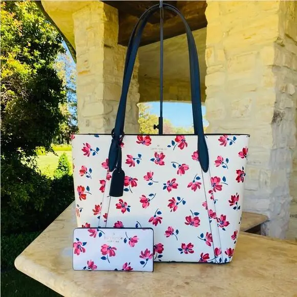 Cara Tea Garden Toss Large Tote Floral Handbag/wallet Options handbag+WALLET by Kate Spade