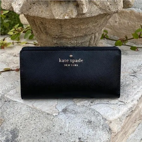 Staci Laptop 3 Compartment Black Leather Handbag/wallet Options wallet by Kate Spade