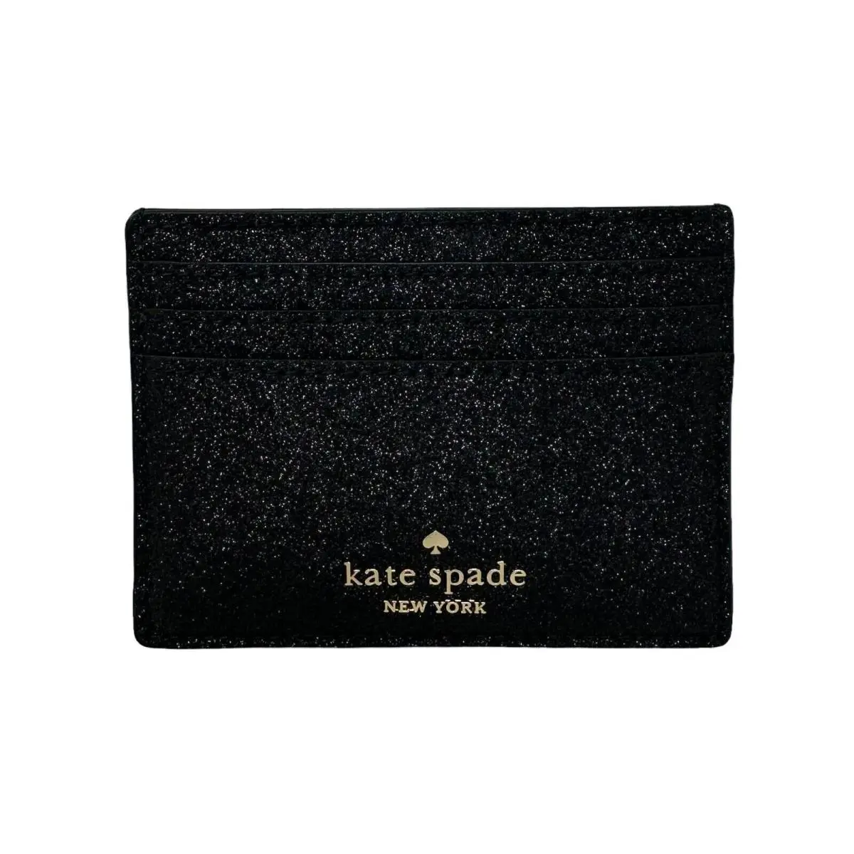 Glimmer Glitter Small Slim Card Case Holder Wallet KE448 Gift Receipt BLACK by Kate Spade