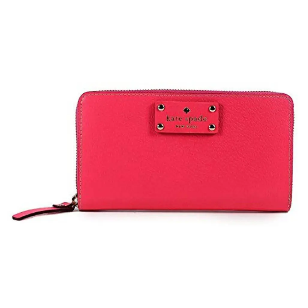 Newbury Lane Gold Zip Around Leather Wallet Multi Color WLRU1153 - Hotrose by Kate Spade