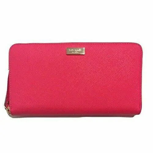 Newbury Lane Gold Zip Around Leather Wallet Multi Color WLRU1498 - Bazookapnk by Kate Spade