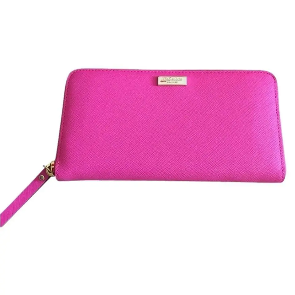 Newbury Lane Gold Zip Around Leather Wallet Multi Color WLRU1498 - Bgnvillea by Kate Spade