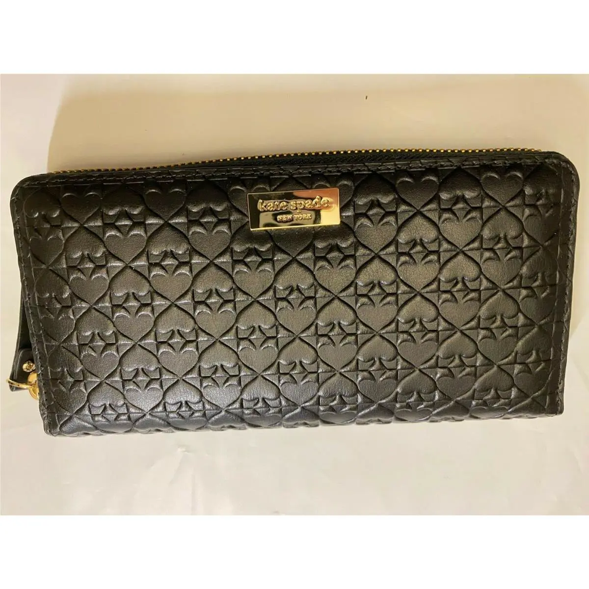 Leather Wallet Zip Around Multi Design Neda Penn Place Embossed by Kate Spade