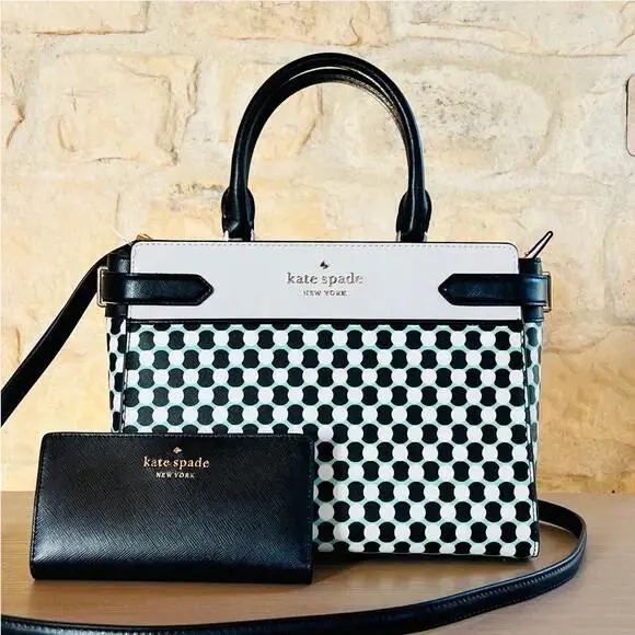 Staci Benay Medium Top Zip Satchel Leather /wallet Option Handbag+Wallet by Kate Spade