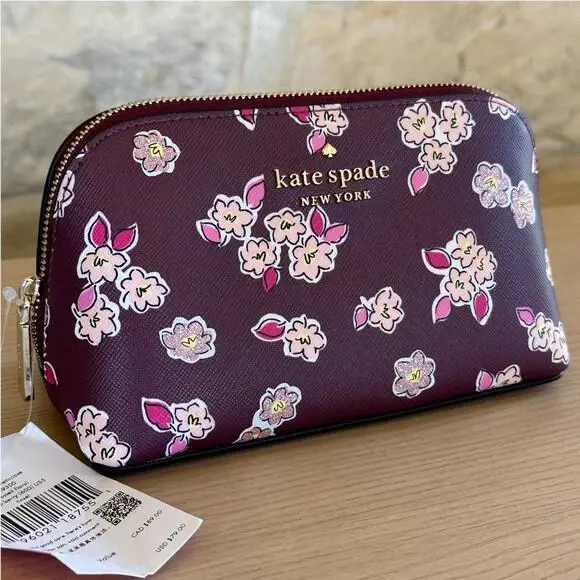 Tinsel Frosted Floral Satchel Crossbody Bag/ Wallet Option cosmetic pouch by Kate Spade