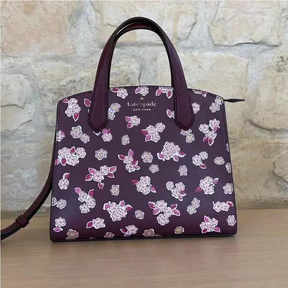 Tinsel Frosted Floral Satchel Crossbody Bag/ Wallet Option handbag by Kate Spade